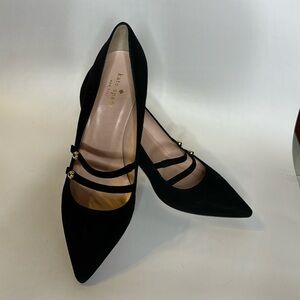Pre-Worn Kate Spade New York Jessica Black Kid Suede 9.5M Pumps Italian Made